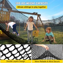 VEVOR Red de Escalada para Patio Poliéster 3,2x3,2 m Negro para Parque Infantil