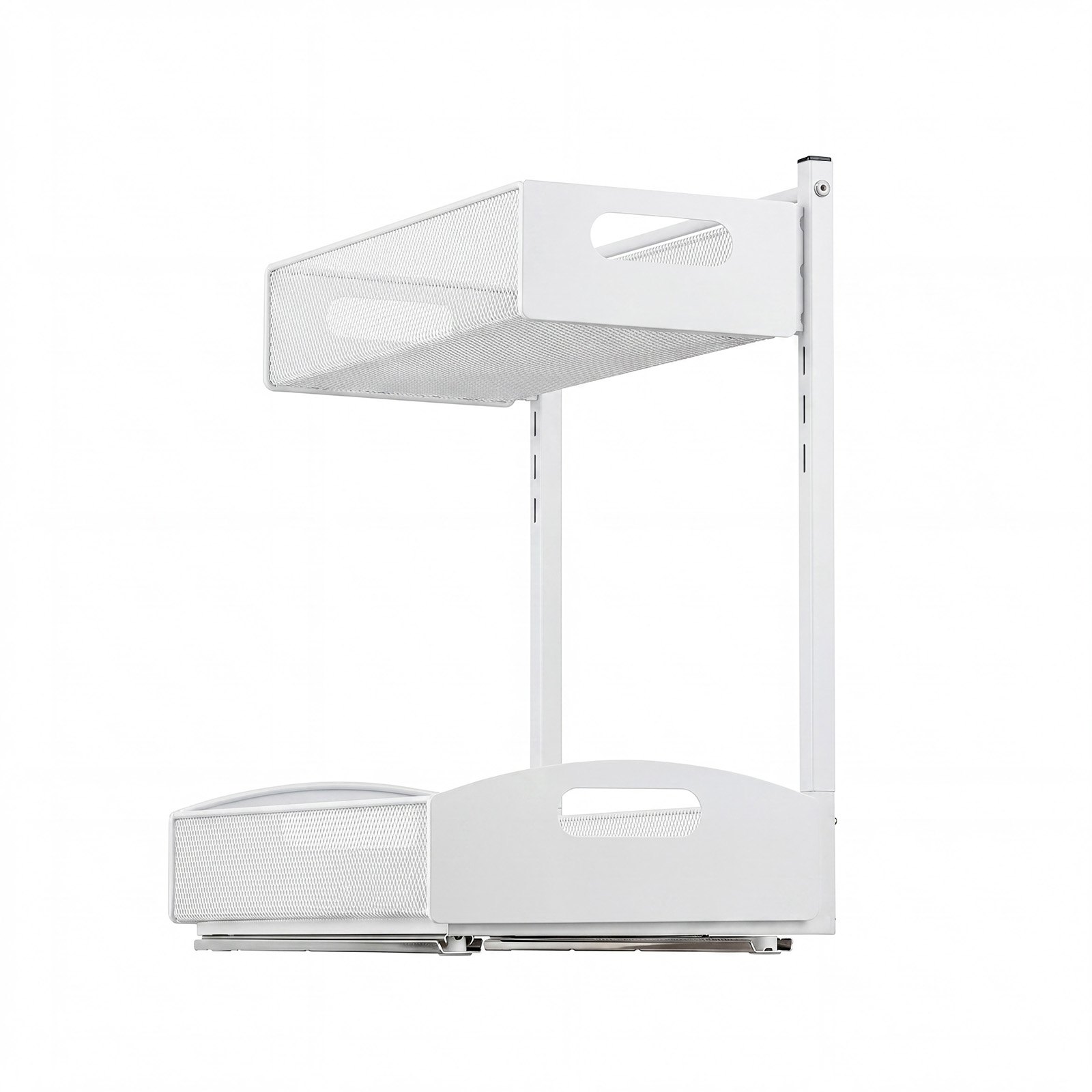 Organizador bajo fregadero VEVOR, paquete de 2 organizadores extraíbles de 2 niveles con ajuste de altura de 4 niveles, estante deslizante de metal, organizadores y almacenamiento multiusos para baño y cocina, blanco