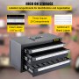 Gabinete dispensador de brocas VEVOR, dispensador de brocas de tres cajones, gabinete organizador de brocas, gabinete organizador dispensador de brocas para longitud de trabajo tamaño fraccional de 1/16" a 1/2" en incrementos de 1/64