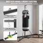 Soporte para saco de boxeo VEVOR con ganchos para bandas de resistencia, fijación de cuerda y espacio para discos de mancuernas.
