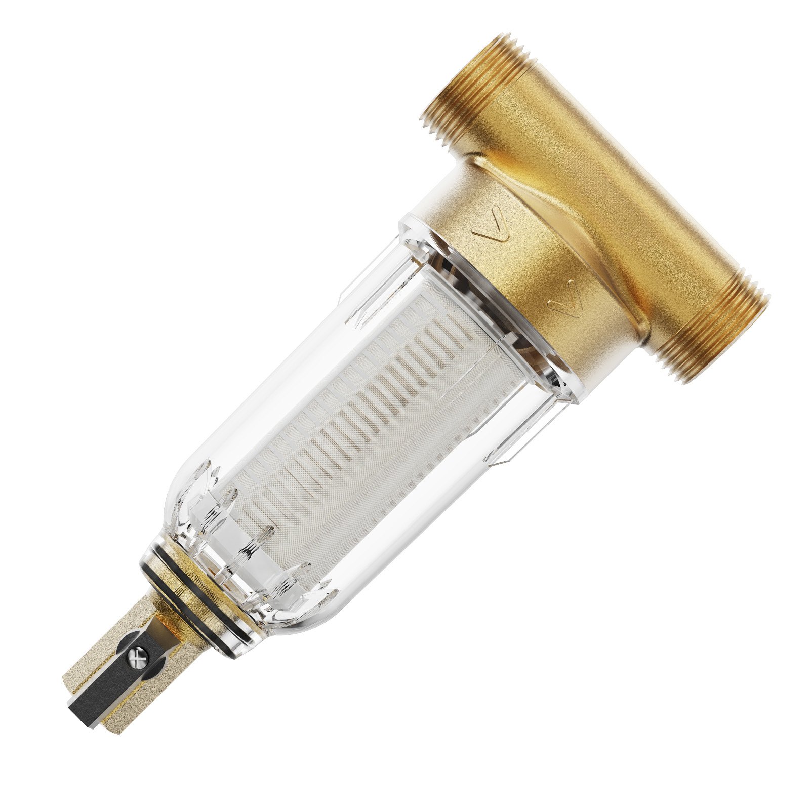 Filtro giratorio VEVOR, filtración fina de 40 micrones + 30 micrones, filtro de sedimentos para agua de pozo, 3/4" FNPT + 1" MNPT, alto caudal de 4 t/h, para sistemas de filtración de agua para toda la casa.