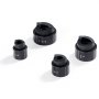 Kit de punzón hidráulico VEVOR en varios tamaños: punzones negros de 1-1/4, 1, 3/4 y 1/2 pulgada.