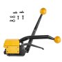 VEVOR Herramienta para flejado de acero para 1/2"-3/4" de ancho, 3 en 1 (tensor, engarzadora, cortadora) Máquina aplicadora de bandas para embalaje de cinta manual Máquina herramienta para flejado de