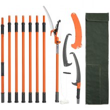 Sierra de poste manual VEVOR, podadora de árboles extensible de 7.3-27 pies, hoja de acero afilada y tijeras para cortar ramas altas, recortadora de ramas con mangos ligeros de fibra de vidrio 8, para podar palmeras y arbustos