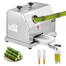 VEVOR Exprimidor comercial de caña de azúcar, 110 libras/h de alto rendimiento, máquina exprimidora de caña de azúcar con 3 rodillos de acero inoxidable y entrada grande de 2.4 pulgadas, extractor manual de jugo de caña de azúcar para uso comercial/doméstico