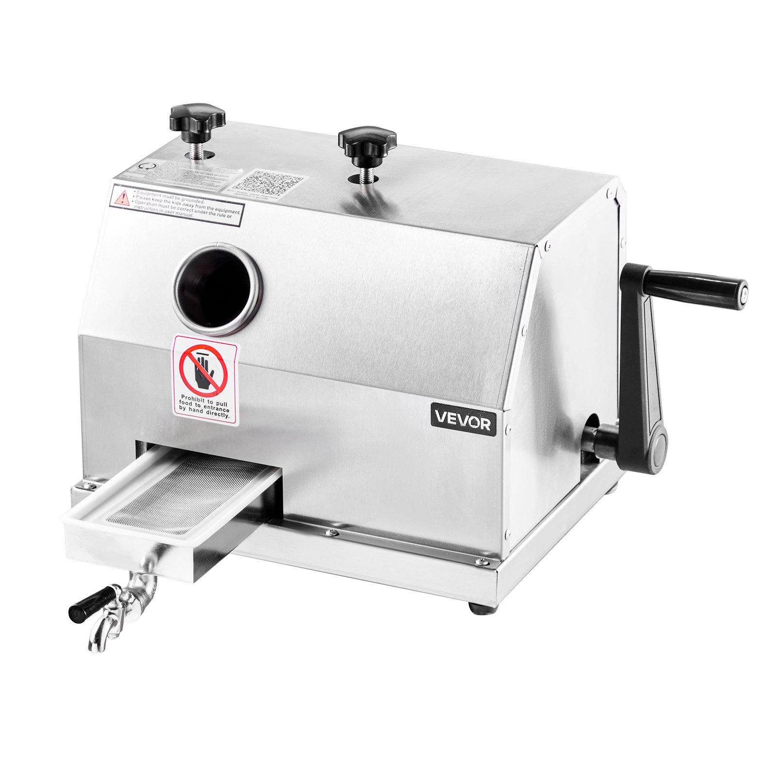 VEVOR Exprimidor Manual de Caña de Azúcar, Capacidad de Producción 50 KG/H, Puerto 62 mm, Máquina de Jugo con Ruedas, Extractor de Acero Inoxidable, Prensador para Uso Doméstico Comercial Restaurante