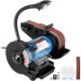 Lijadora de banda de 2" y lijadora de disco de 6" con base resistente y lámpara de trabajo LED