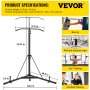 Especificaciones y uso del soporte para saco pesado VEVOR para boxeo, cuerda de tracción y ejercicio, entrenamiento de brazos y entrenamiento de combate.
