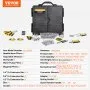 Juego de herramientas mecánicas VEVOR de 207 piezas, con dados de 1/4", 3/8" y 1/2", SAE y métrico, con puntas, llaves, trinquete, accesorios y estuche de plástico para reparación de automóviles.