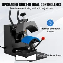 VEVOR Prensa de calor para sombreros Prensa Térmica Máquina de Sublimación 4 en 1 transferencia de sublimación de concha de 6 x 3 pulgadas control de