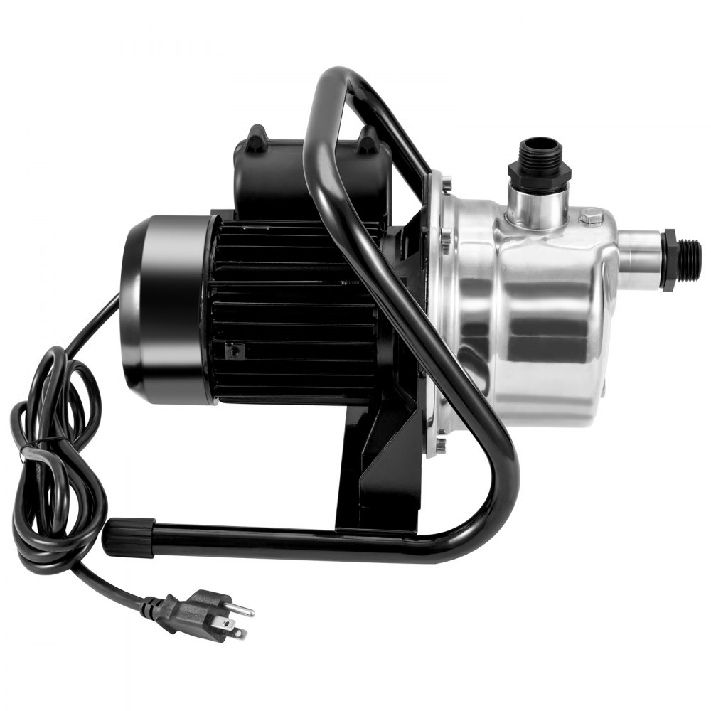 Bomba para pozos poco profundos VEVOR, 1.5 HP, 115 V, 1200 GPH, 164 pies de altura, 87 psi de presión máxima, bombas de chorro de refuerzo de aspersor portátiles de acero inoxidable para sistemas de riego de césped de jardín, fuente de lago y transferencia de agua.