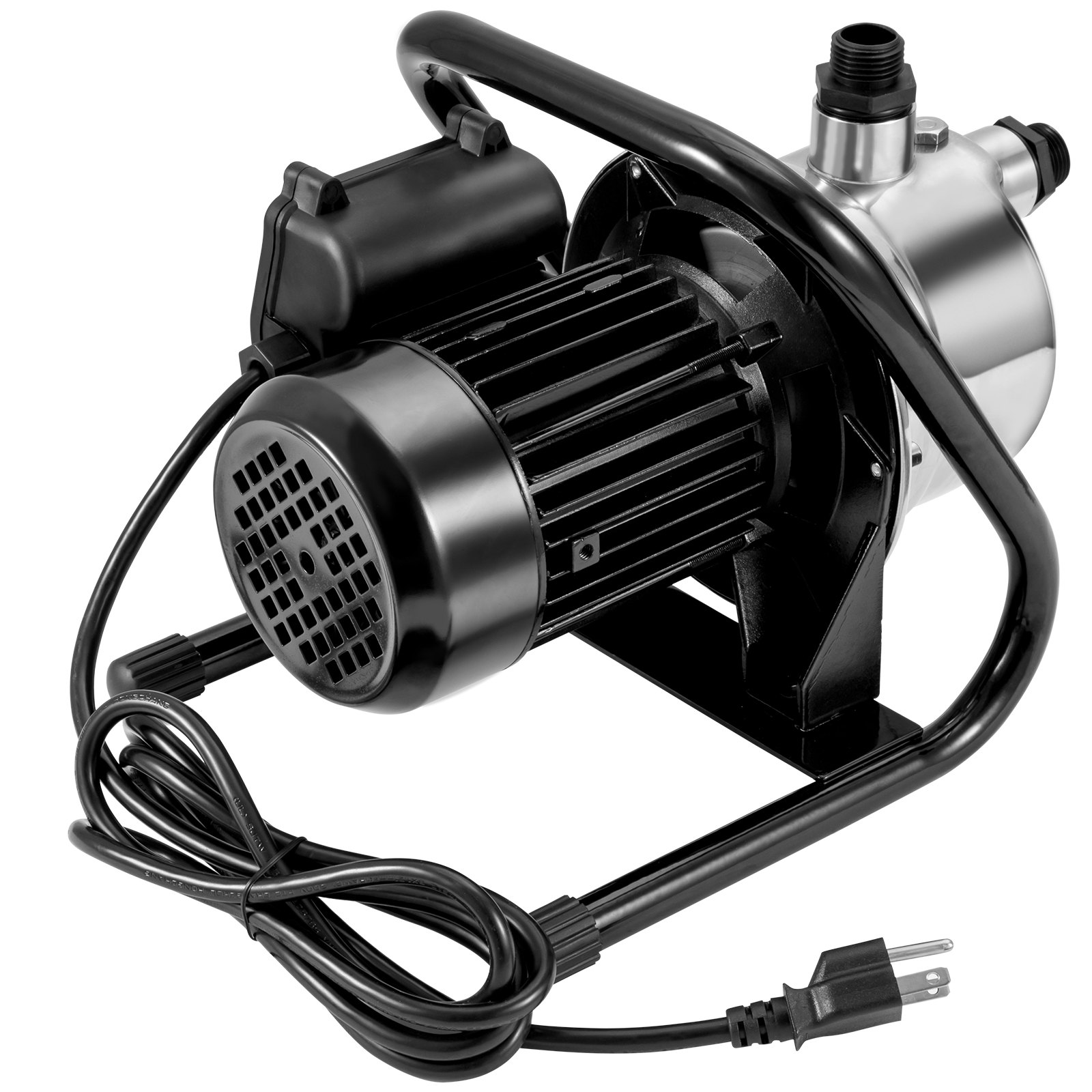Bomba para pozos poco profundos VEVOR, 1.5 HP, 115 V, 1200 GPH, 164 pies de altura, 87 psi de presión máxima, bombas de chorro de refuerzo de aspersor portátiles de acero inoxidable para sistemas de riego de césped de jardín, fuente de lago y transferencia de agua.