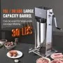 Embutidora manual de salchichas VEVOR, 15 L / 30 lb, embutidora vertical de carne de doble velocidad, fabricada en acero inoxidable 304 apto para uso alimentario, incluye 5 tubos de embutido, ideal para cocinas domésticas, restaurantes y usos comerciales.