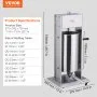 Embutidora manual de salchichas VEVOR, 15 L / 30 lb, embutidora vertical de carne de doble velocidad, fabricada en acero inoxidable 304 apto para uso alimentario, incluye 5 tubos de embutido, ideal para cocinas domésticas, restaurantes y usos comerciales.