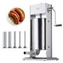 Embutidora manual de salchichas VEVOR, 15 L / 30 lb, embutidora vertical de carne de doble velocidad, fabricada en acero inoxidable 304 apto para uso alimentario, incluye 5 tubos de embutido, ideal para cocinas domésticas, restaurantes y usos comerciales.