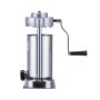 Embutidora de salchichas VEVOR de acero inoxidable con manivela manual y base, perfecta para uso doméstico.