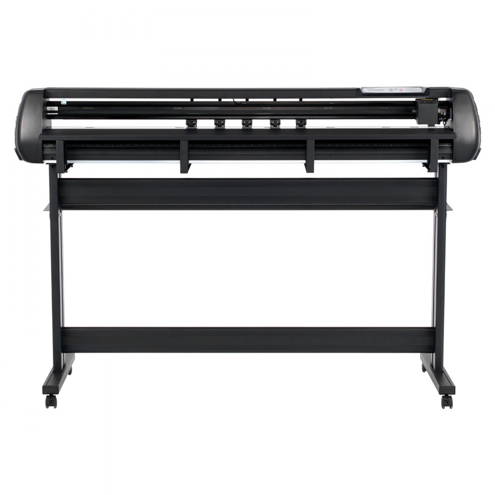 Máquina cortadora de vinilo VEVOR, ancho de alimentación máximo de 53 pulgadas, cuchillas dobles, fuerza y ​​velocidad ajustables, pantalla LED, paquete de impresora cortadora de vinilo con plóter, hojas de pegatinas, película de transferencia y software Signmaster.