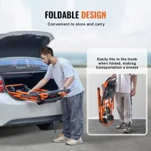 VEVOR Silla de escalera manual, capacidad de carga de 350 libras, silla de ruedas plegable de emergencia con 4 ruedas, silla de escalera de transporte portátil, uso de evacuación de ambulancia, bombero para ancianos, transferencia de discapacitados