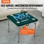 Mesa de Mahjong VEVOR, plegable por la mitad para 4 jugadores con tablero verde resistente al desgaste, mesa de dominó cuadrada portátil con asa de transporte para acampar al aire libre, picnic, fiesta, 86 x 86 cm