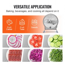 VEVOR Cortadora manual de frutas y verduras, máquina cortadora comercial ajustable de 0-0,5"/0-12 mm de espesor, cortadora de alimentos de acero inoxidable con 2 cuchillas de repuesto, para patatas, pepino, limón, tomate