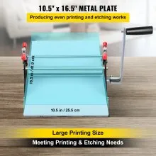 Prensa de grabado básica VEVOR, prensa de grabado de construcción de metal, prensa de grabado profesional para grabado y grabado monotipo, tamaño de impresión 11 pulgadas de largo x 10 pulgadas de ancho x 6,8 pulgadas de alto