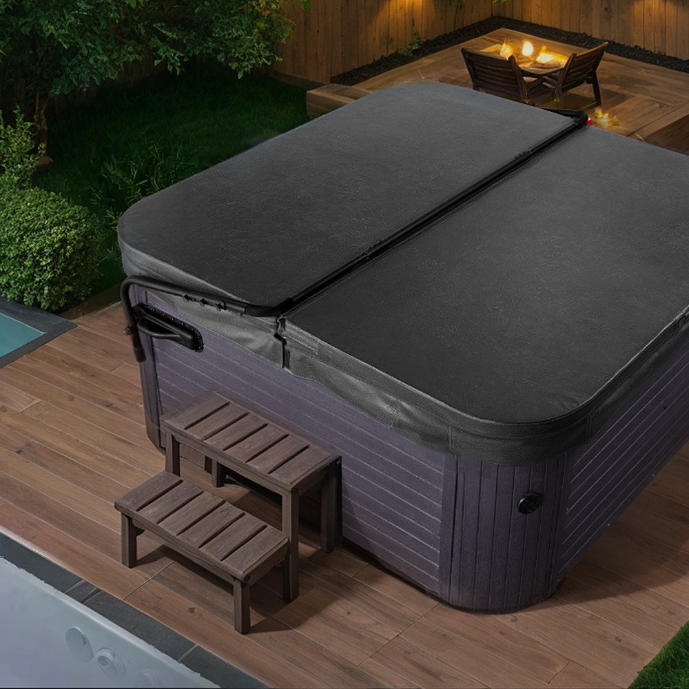 VEVOR Elevador de cubierta para jacuzzi, Elevador de cubierta para spa, Altura 31.5" - 41.3" Ancho 69" - 100.5" Ajustable, Instalado en ambos lados en la parte superior, Adecuado para varios tamaños de bañeras rectangulares, jacuzzis, spa