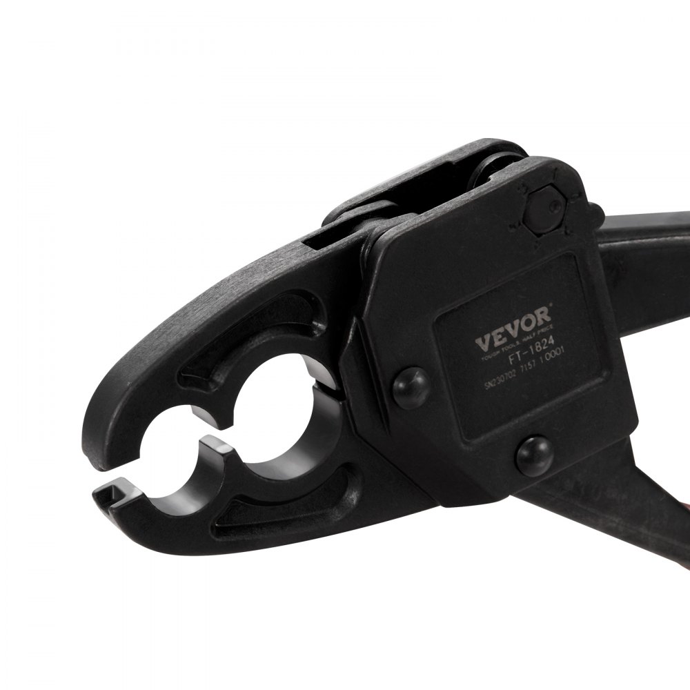 VEVOR PEX Herramienta de engarzado de tuberías, engarzadora PEX combinada de doble cabeza en ángulo para anillos de engarzado de cobre de 1/2" y 3/4", 30 anillos de engarzado de cobre, cortador de tubos PEX, calibre Go/No-Go, cumple con los estándares ASTM F1807