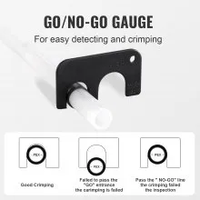VEVOR PEX Herramienta de engarzado de tuberías, engarzadora PEX combinada de doble cabeza en ángulo para anillos de engarzado de cobre de 1/2" y 3/4", 30 anillos de engarzado de cobre, cortador de tubos PEX, calibre Go/No-Go, cumple con los estándares ASTM F1807