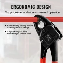 VEVOR PEX Herramienta de engarzado de tuberías, engarzadora PEX combinada de doble cabeza en ángulo para anillos de engarzado de cobre de 1/2" y 3/4", 30 anillos de engarzado de cobre, cortador de tubos PEX, calibre Go/No-Go, cumple con los estándares ASTM F1807