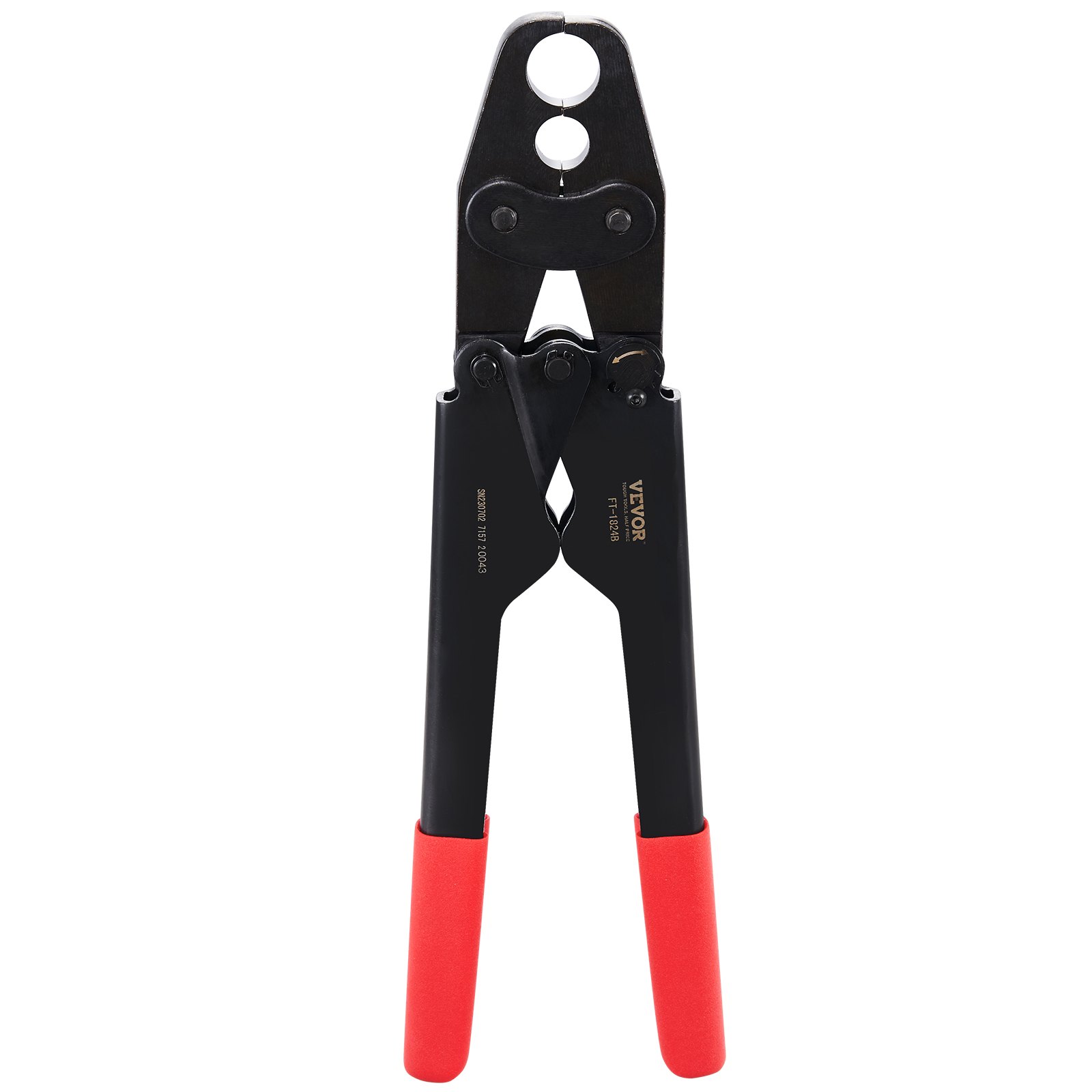 Herramienta de crimpado VEVOR PEX, herramienta de crimpado PEX combinada de cabezal doble para anillos de crimpado de cobre PEX de 1/2" y 3/4", herramienta de crimpado de plomería compacta con calibre Go/No-Go, mandíbula bien pulida, cumple con las normas ASTM F1807