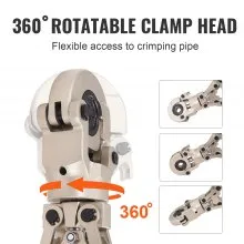 VEVOR Kit de prensado de accesorios de tubo de herramienta de prensa de cobre, prensa profesional con mandíbulas de cambio rápido de 1/2", 3/4", 1", herramienta de prensado giratoria de 360° y pasador de bloqueo, mango extensible, cumple con los estándares ASTM B88 y B75