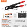 Kit de herramientas de prensado para tuberías PEX VEVOR, prensa profesional para anillos de prensado de 3/8", 1/2", 3/4" y 1", con 3 mordazas, cortador de tubos PEX, medidor de paso/no paso, herramienta para extraer anillos de cobre, cumple con la norma ASTM F1807