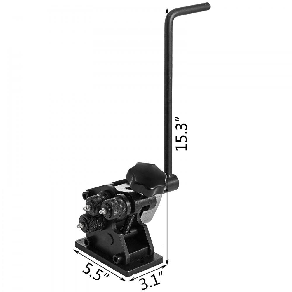 Dobladora manual de anillos de acero VEVOR de 13-1/2 pulgadas con manivela portátil de un solo pellizco, para anillos circulares de 3 pulgadas y más grandes.