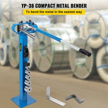 VEVOR YP-38 Dobladora de metal Barra plana de 1 "-3" Dobladora de varilla cuadrada 7 troqueles con soporte de piso