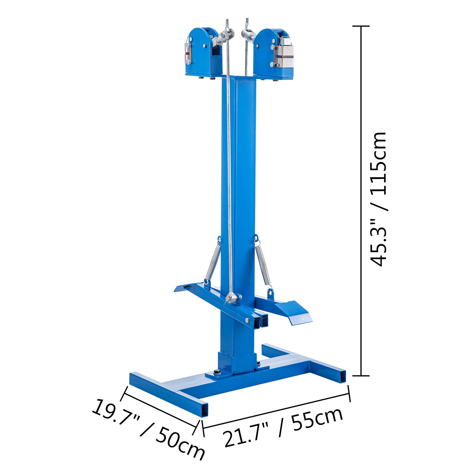 Camilla retráctil de metal VEVOR, azul, 115 cm de alto, 50 cm de ancho y 55 cm de profundidad.