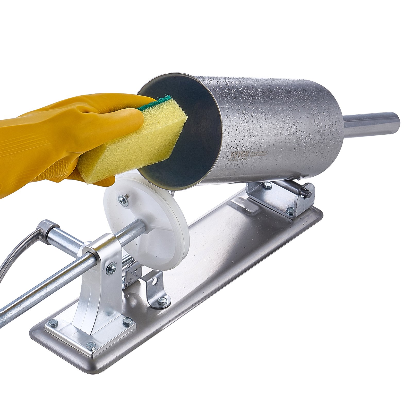 VEVOR Embutidora manual de salchichas, máquina de salchichas horizontal de 2,5 L / 6 LBS con abrazadera tipo U, hecha de acero inoxidable de grado alimenticio, incluye 8 tubos de relleno, para el hogar, cocina, restaurante comercial