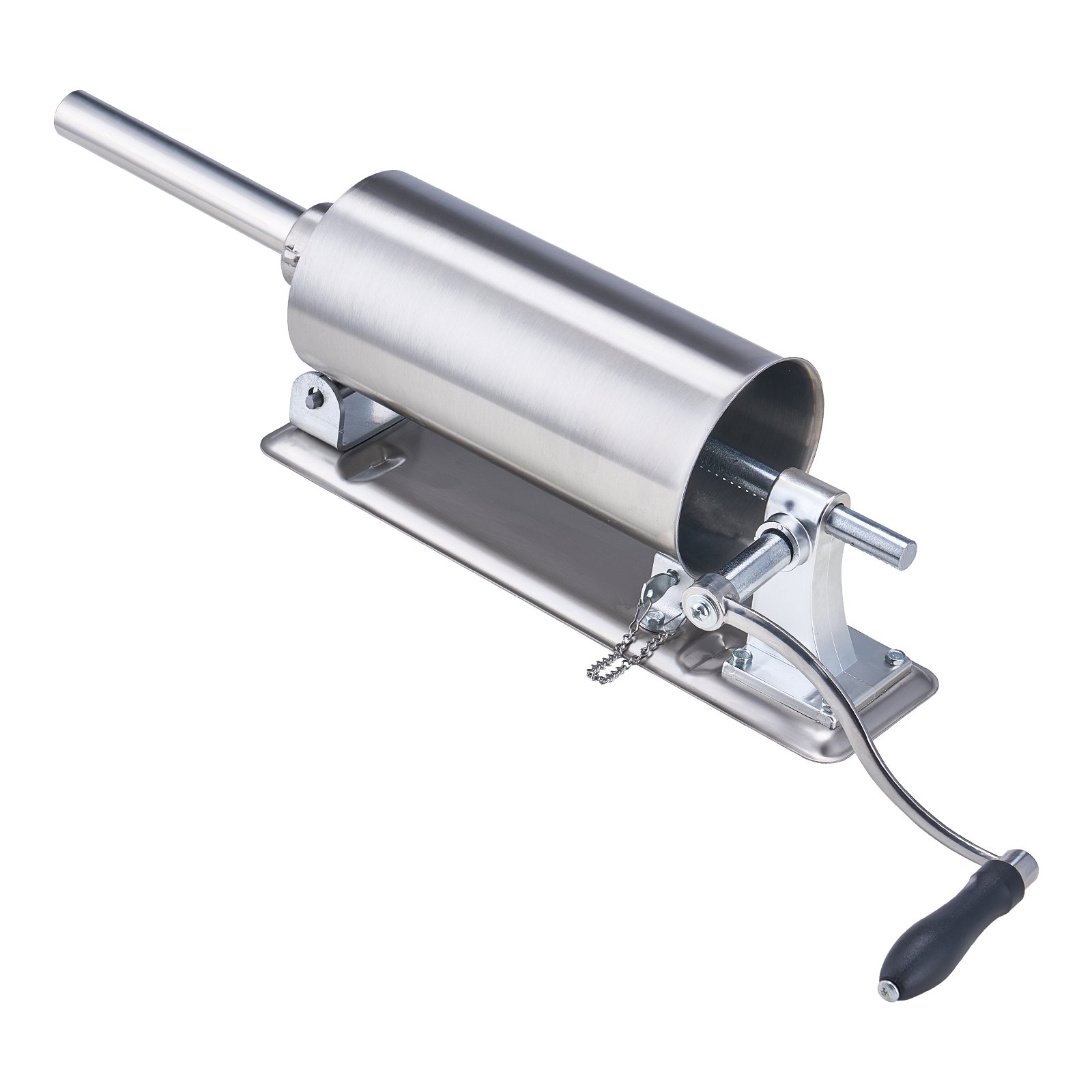 VEVOR Embutidora manual de salchichas, máquina de salchichas horizontal de 2,5 L / 6 LBS con abrazadera tipo U, hecha de acero inoxidable de grado alimenticio, incluye 8 tubos de relleno, para el hogar, cocina, restaurante comercial