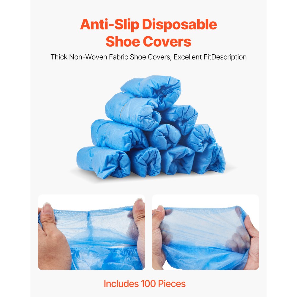 VEVOR Dispensador Automático de Cubrezapatos con 100 Cubrezapatos Desechables Antideslizantes, Apto Hasta la Talla 11 de EE. UU. para el Hogar, Oficina, Laboratorio, Fábrica, Hospital, Plateado