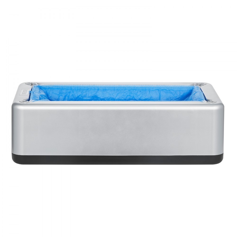 VEVOR Dispensador Automático de Cubrezapatos con 100 Cubrezapatos Desechables Antideslizantes, Apto Hasta la Talla 11 de EE. UU. para el Hogar, Oficina, Laboratorio, Fábrica, Hospital, Plateado
