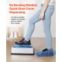 VEVOR Dispensador Automático de Cubrezapatos con 100 Cubrezapatos Desechables Antideslizantes, Apto Hasta la Talla 11 de EE. UU. para el Hogar, Oficina, Laboratorio, Fábrica, Hospital, Plateado