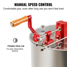 VEVOR Extractor manual de miel, extractor de miel de 2/4 marcos, extracción de apicultura de acero inoxidable, tambor de panal con tapa, equipo de centrífuga apiario con soporte ajustable en altura