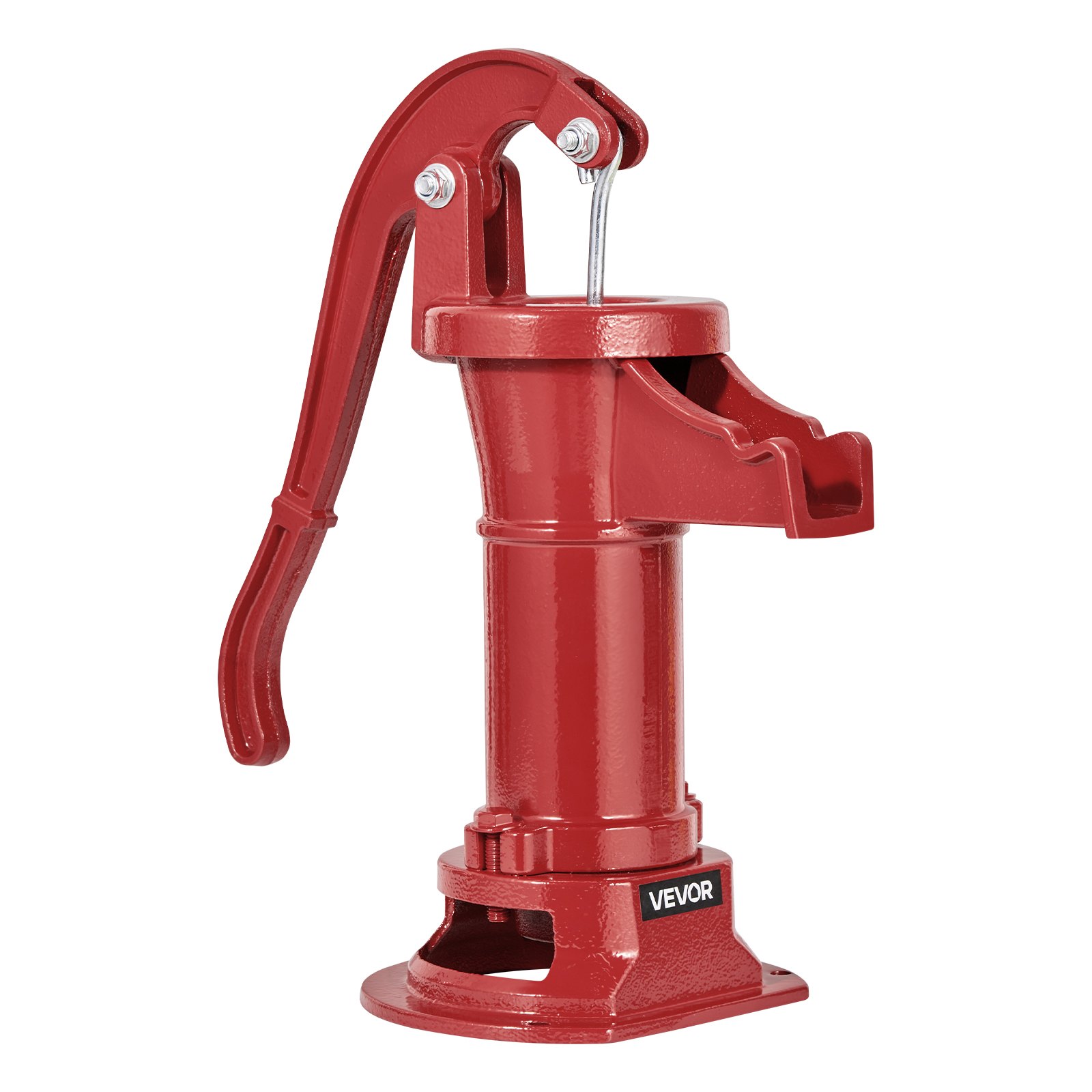 Bomba de agua manual VEVOR Well, elevación máxima de 7.6 m, bomba de agua manual antigua de hierro fundido, conexión NPT de 3.2 cm, fácil instalación, estilo clásico para jardín, estanque, patio trasero, granja, roja