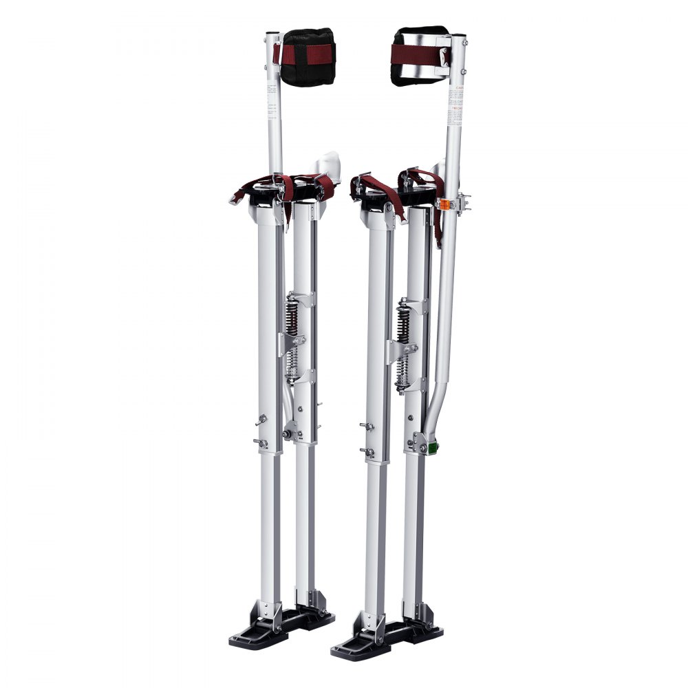 Zancos para paneles de yeso VEVOR con altura ajustable, marco de aluminio y correas para los pies para mayor estabilidad.