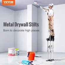 Zancos para paneles de yeso VEVOR, zancos ajustables de aluminio para herramientas de 36 a 50 pulgadas con rodilleras protectoras, zancos de trabajo duraderos y antideslizantes para pintura de yeso, caminar, encintar, plateado