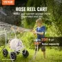 VEVOR Carro de carrete de manguera, sostiene hasta 250 pies de manguera de 5/8 pulgadas, carros de manguera de agua de jardín herramientas móviles con 4 ruedas, plantación al aire libre de acero con r