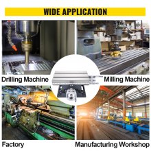 Mesa de fresado de deslizamiento compuesto VEVOR, taladro de banco de fresado multifunción de 4-7/10" x 4-3/10", mesa de trabajo de fresadora de eje ajustable X 120 mm Y 108 mm, mesa de deslizamiento cruzado compuesto para soporte de taladro de banco