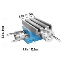 Mesa de fresado de deslizamiento compuesto VEVOR, taladro de banco de fresado multifunción de 4-7/10" x 4-3/10", mesa de trabajo de fresadora de eje ajustable X 120 mm Y 108 mm, mesa de deslizamiento cruzado compuesto para soporte de taladro de banco