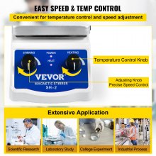 VEVOR Agitador Magnético Agitador de Laboratorio Magnetic Stirrer laboratorio Placa Caliente 180W Nuevo