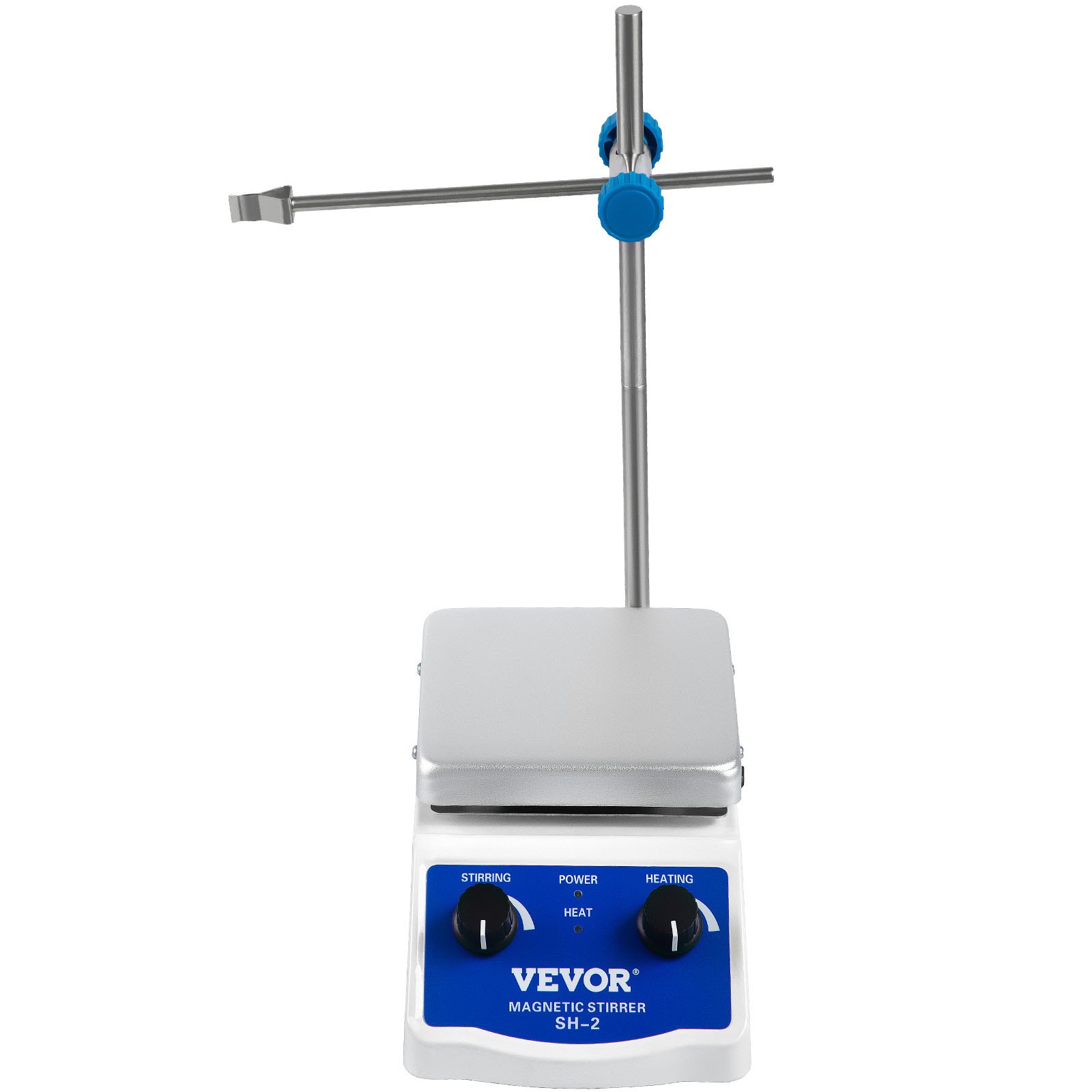 Agitador magnético VEVOR sh-2 con soporte ajustable y perillas de control duales