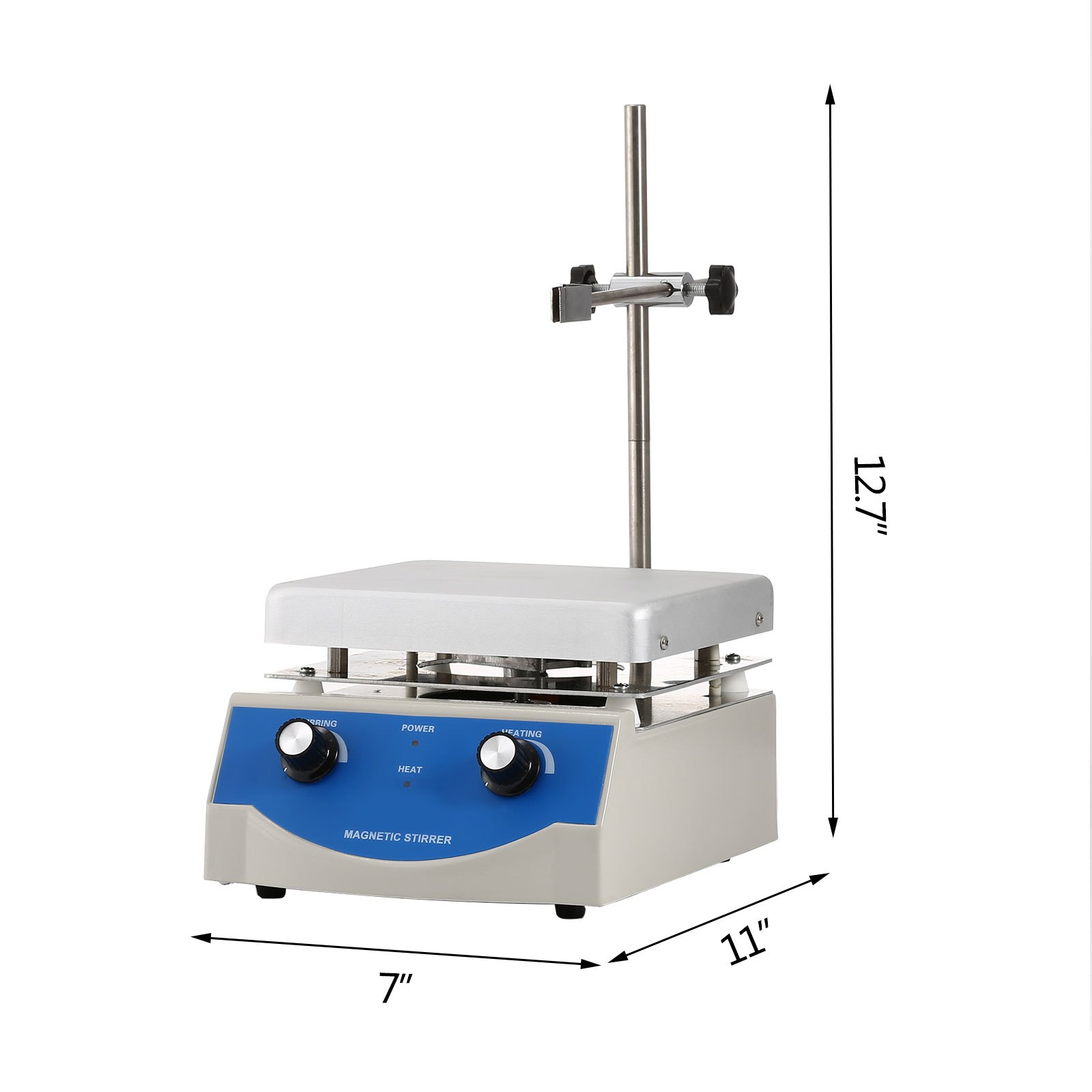 VEVOR Agitador de Laboratorio SH-3 Placa Caliente Mezclador Agitador Magnético Agitación 17x17cm 3000ml Control Dual